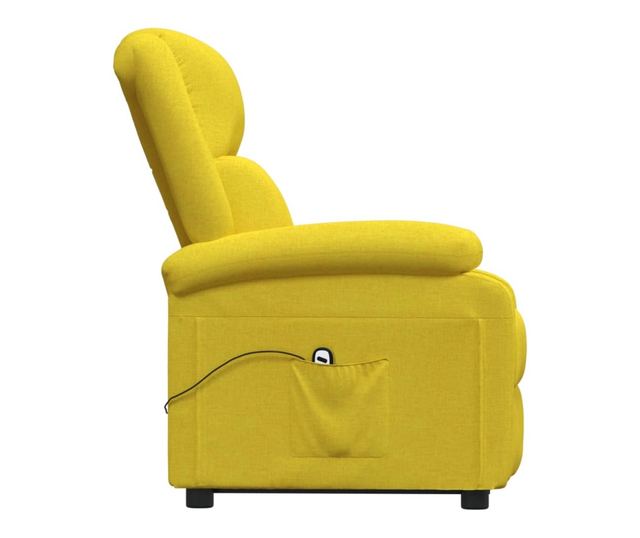 Zložljiv fotelj z dvigom, rumen, tekstilni material