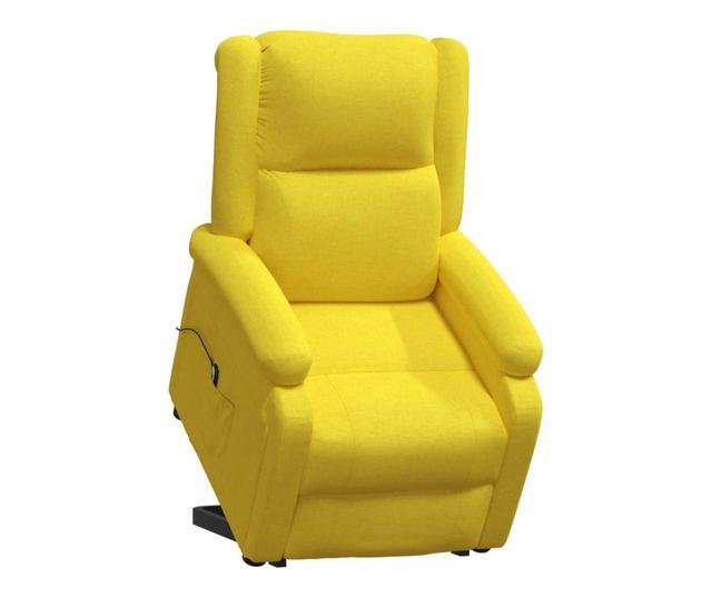 Zložljiv fotelj z dvigom, rumen, tekstilni material