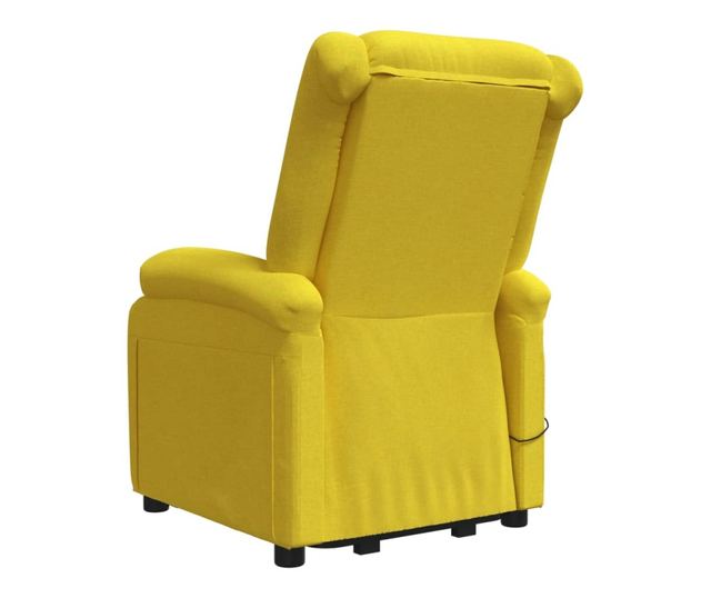 Zložljiv fotelj z dvigom, rumen, tekstilni material