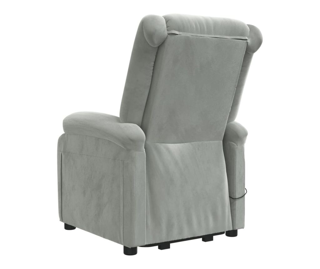 Dvignjivi naslanjač, svetlo siv, žamet - 5