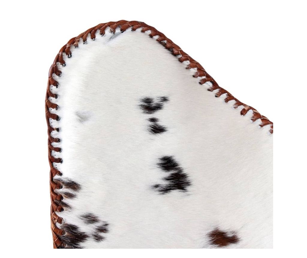 Leptir stolica, smeđa i bijela, prava goveđa koža - 8