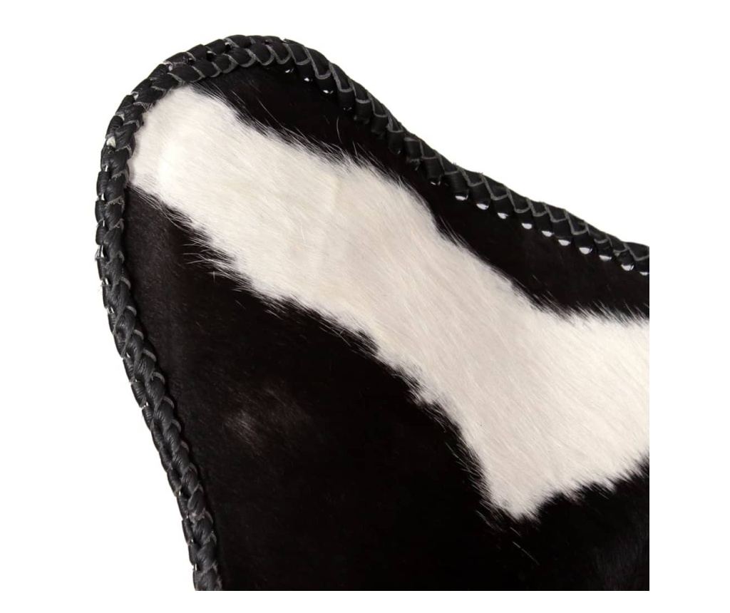 Стол Пеперуда, Черно и Бяло, Естествена Кожа от Крава - 7