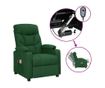 Електрически реклайнер масажен стол, тъмнозелен, плат