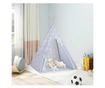 Детска палатка тип тийпи с чанта, сива, 115x115x160 см, полиестер thumbnail 1