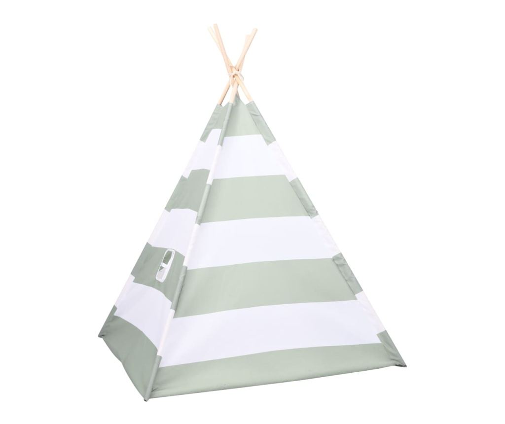 Cort de copii teepee cu geantă, dungi, 120x120x150 cm, piersică - 4