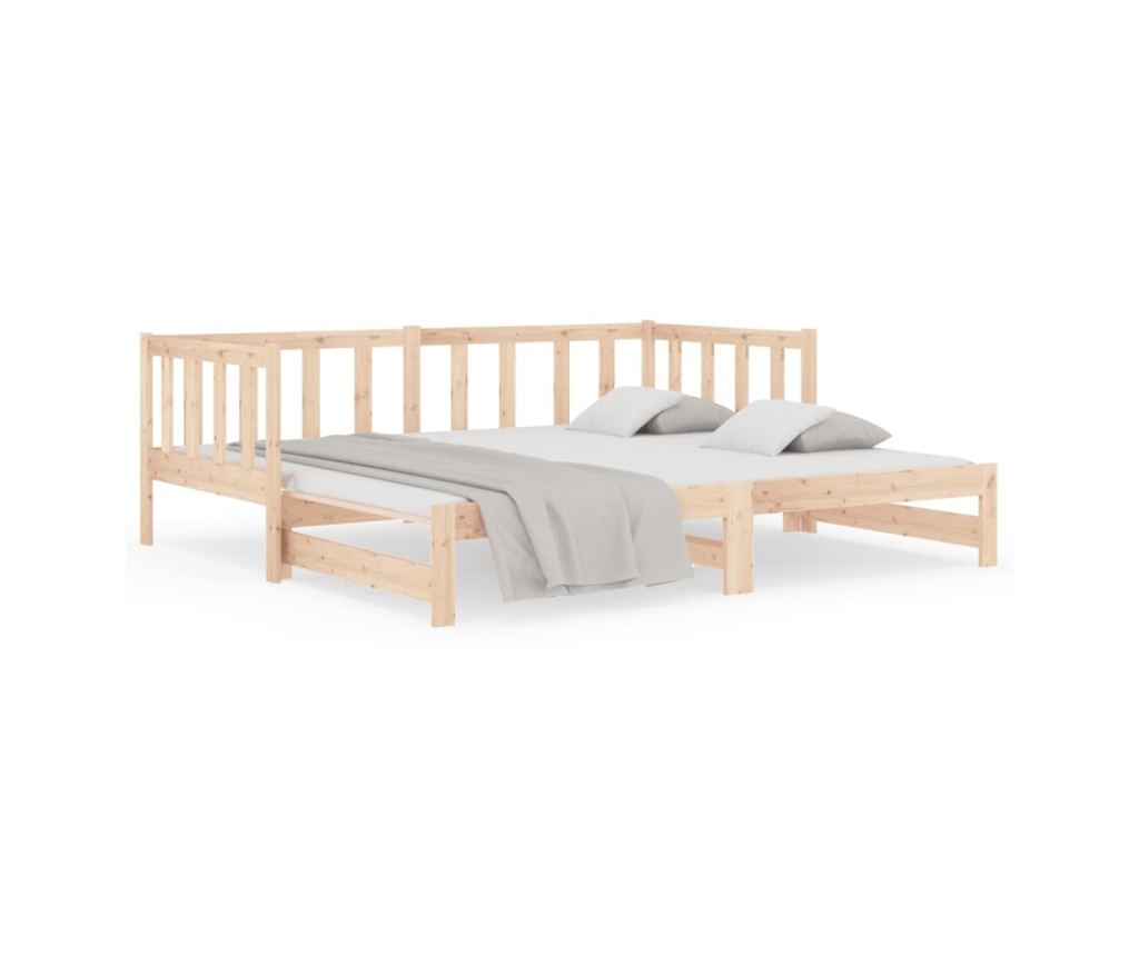 Izvlačni krevet na razvlačenje 2x(80x200) cm od masivne borovine - 2