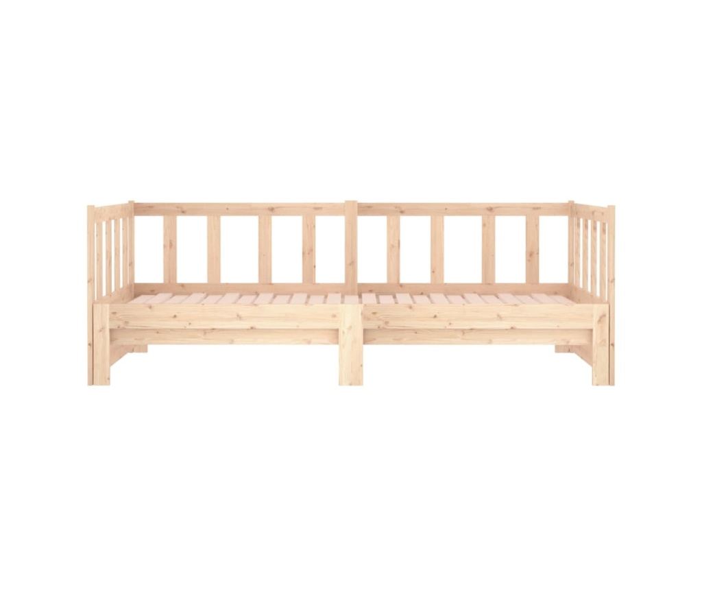 Izvlačni krevet na razvlačenje 2x(80x200) cm od masivne borovine - 9