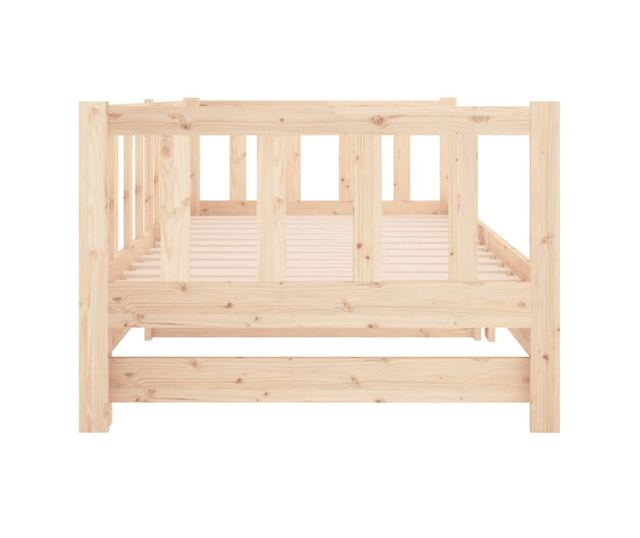 Разтегателно легло ден 2x(80x200) см Масивна борова дървесина