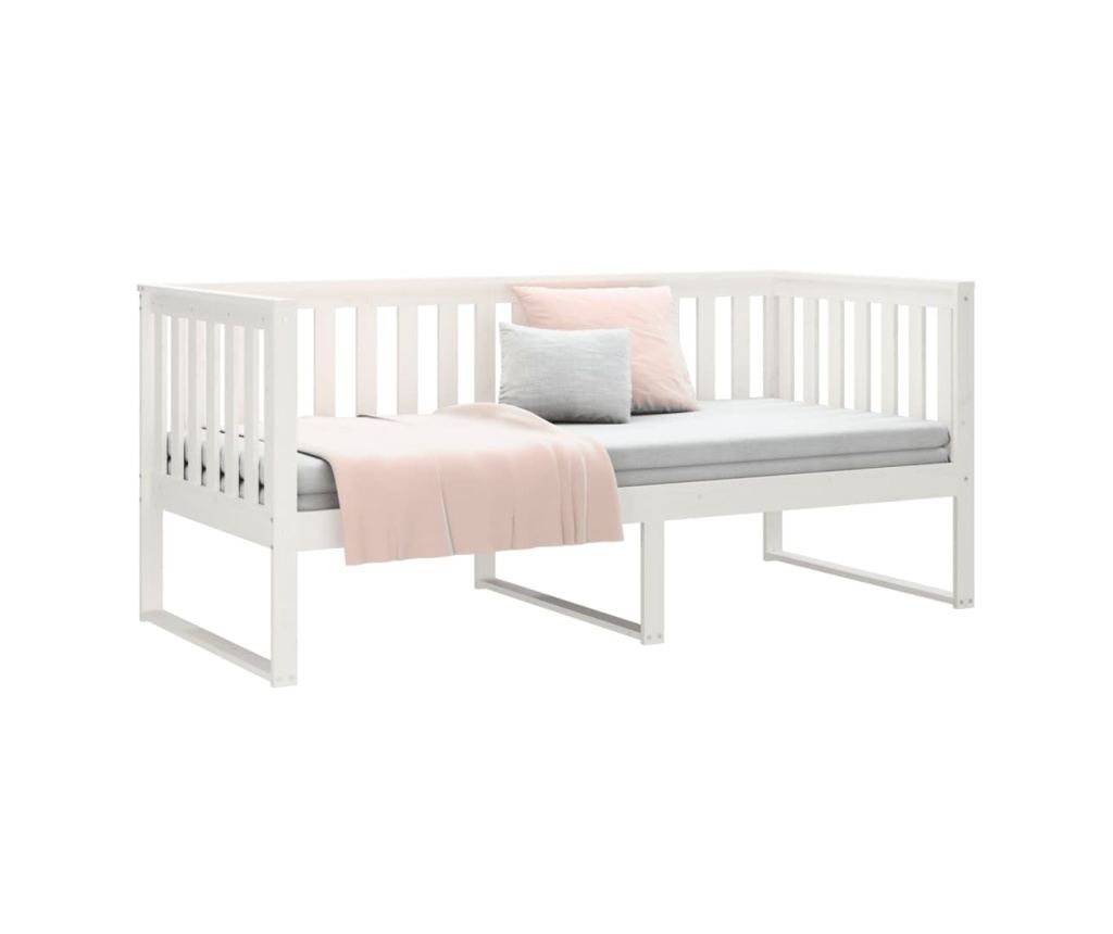 Dnevni krevet, bijela, 90x200 cm, masivna borovina - 6