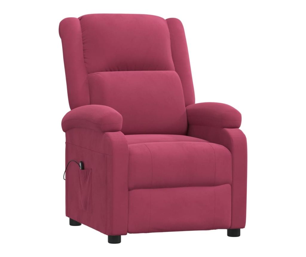 Електрически реклайнер, цвят виночервено, кадифе - 2