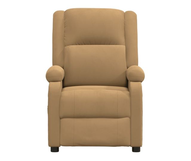 Електрически реклайнер фотьойл, кафяв, кадифе