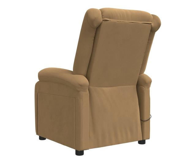 Електрически реклайнер фотьойл, кафяв, кадифе