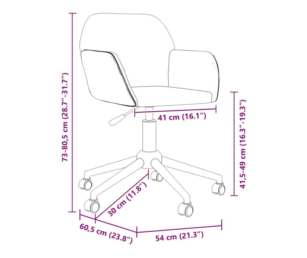 Въртящ се офис стол, тъмносив, плат - 3