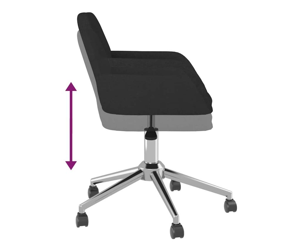 Въртящ се офис стол, черен, плат - 3