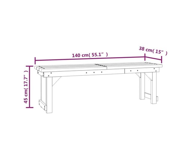 Градински комплект мебели, 3 части, Обработена борова дървесина
