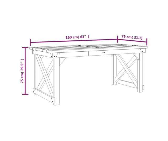 Градински комплект мебели, 3 части, Обработена борова дървесина