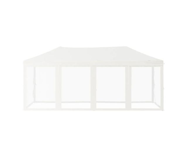 Сгъваема парти шатра със странични стени, бяла, 3x6 м