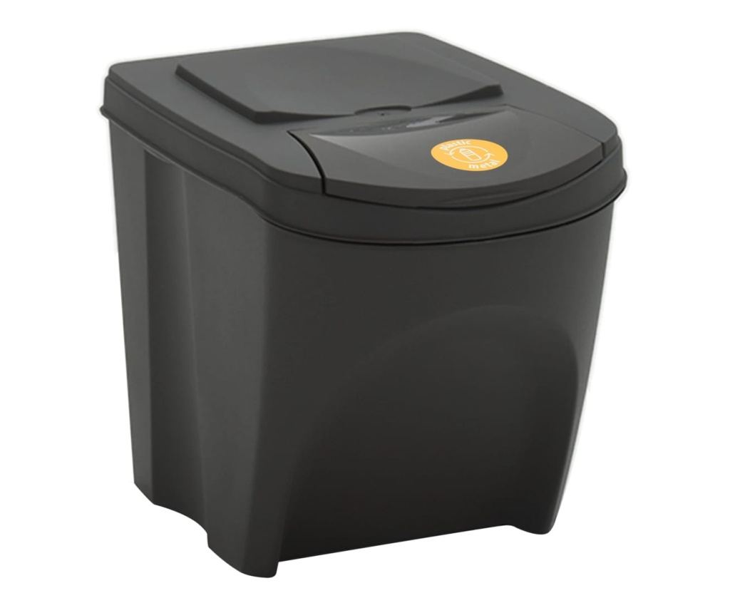 Coșuri de gunoi stivuibile 3 buc. gri 75 L polipropilenă - 4