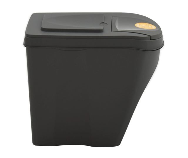 Сортиращи кофи за боклук 3 бр. сиви 75 л полипропилен