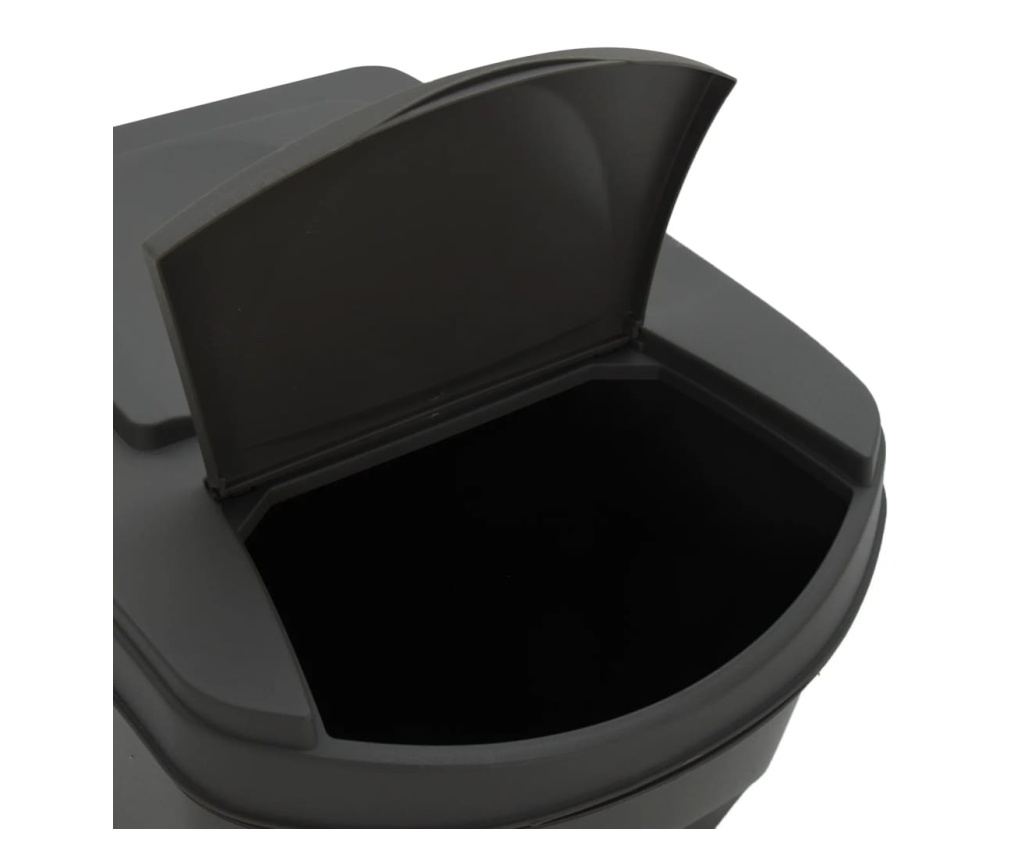 Coșuri de gunoi stivuibile 3 buc. gri 75 L polipropilenă - 8