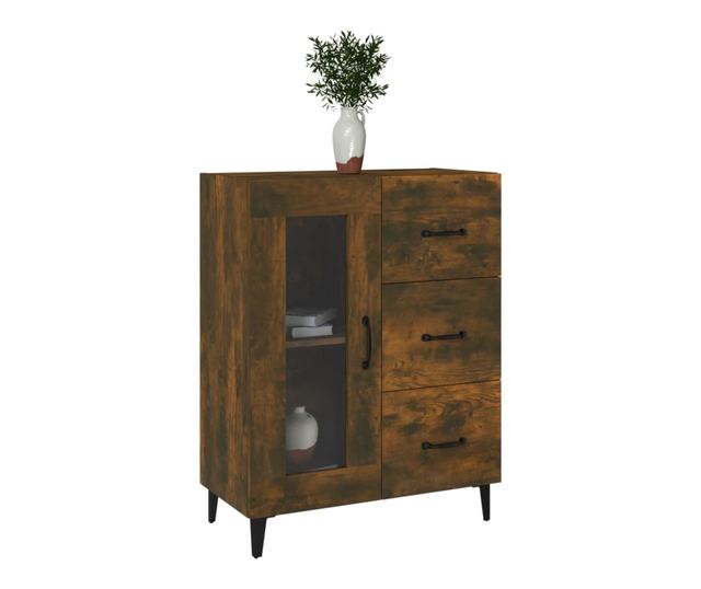 Скринове, опушен дъб, 69.5x34x90 см, инженерна дървесина