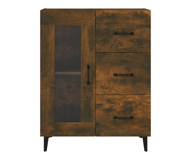 Скринове, опушен дъб, 69.5x34x90 см, инженерна дървесина