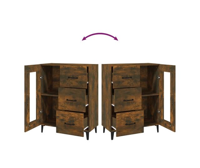 Скринове, опушен дъб, 69.5x34x90 см, инженерна дървесина