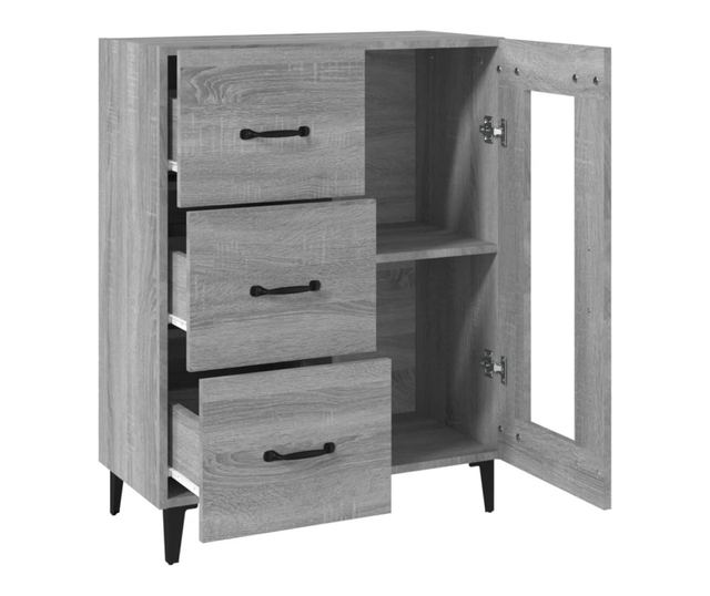 Шкаф, сонома сиво, 69.5x34x90 см, композитно дърво