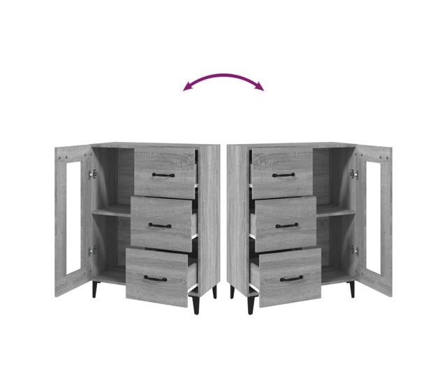 Шкаф, сонома сиво, 69.5x34x90 см, композитно дърво