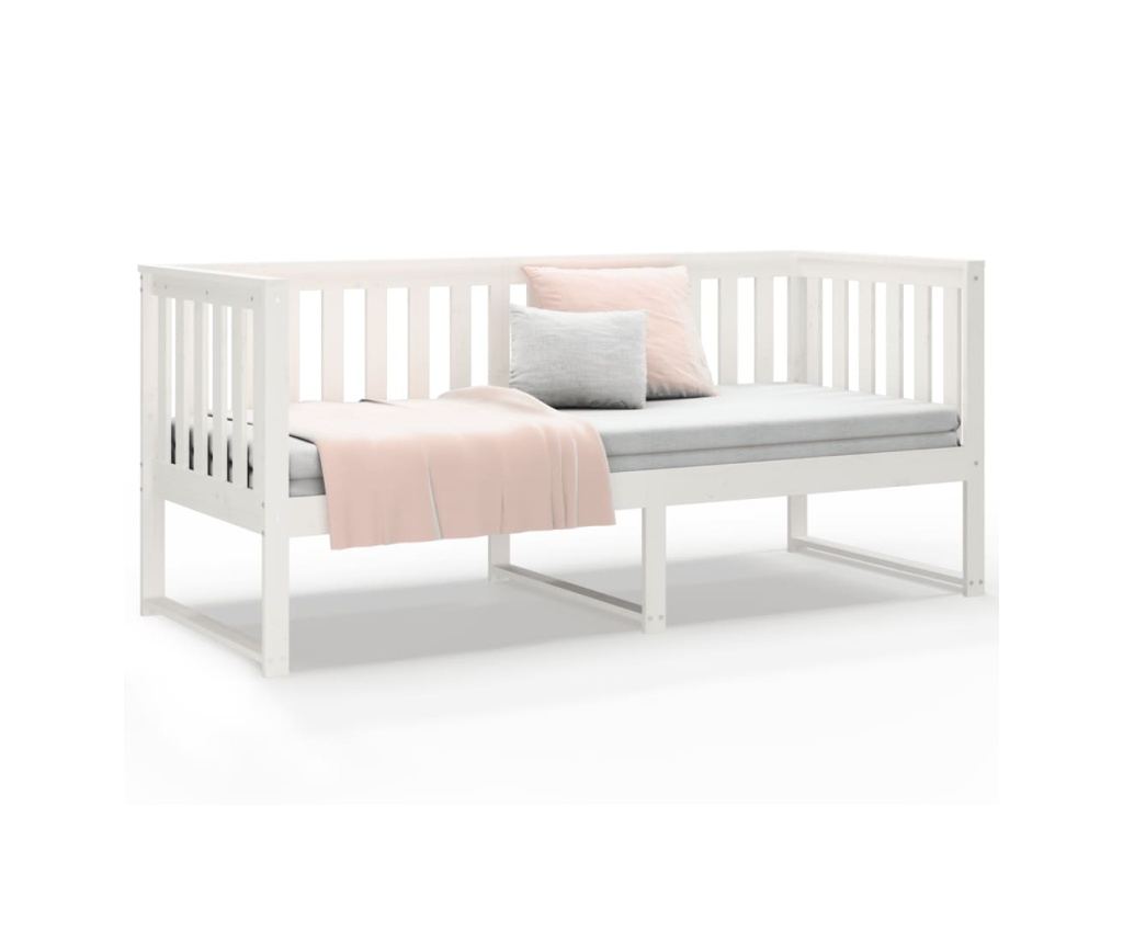 Day bed, white, 80x200 cm, solid pine wood - 5
