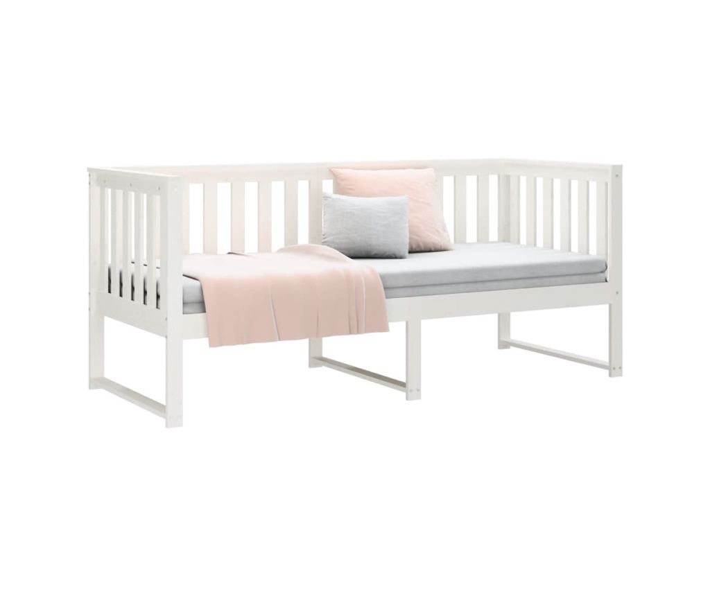 Day bed, white, 80x200 cm, solid pine wood - 6