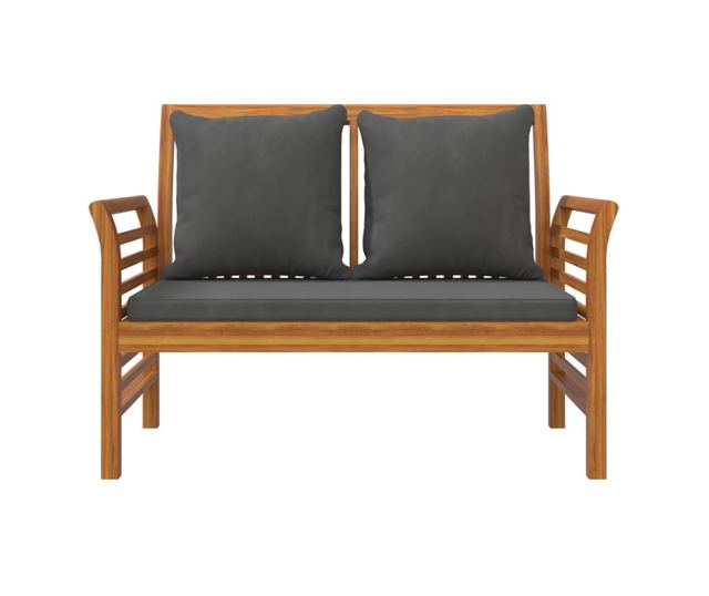 Градински комплект с възглавници, 5 части, масивно акациево дърво