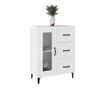 Страничен шкаф, бял, 69.5x34x90 см, композитно дърво thumbnail 3