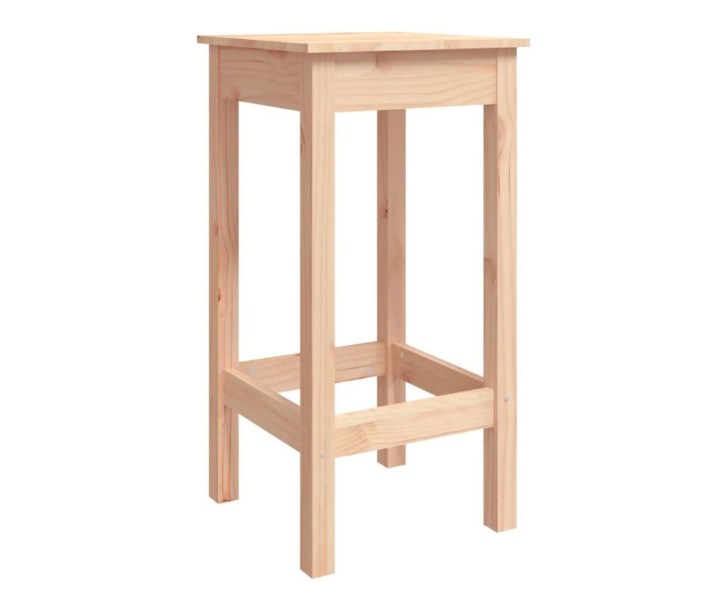 Бар столове, 2 бр., 40x40x78 см, Масивна борова дървесина - 3