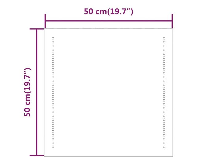 LED Огледало за баня, 50x50 см