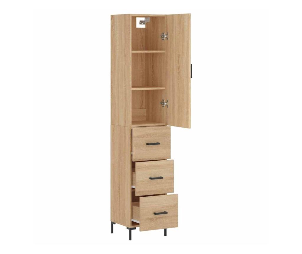 Visoka ormar, hrast sonoma, 34,5x34x180 cm, obrađeno drvo - 4