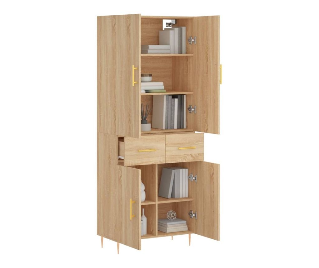 Visoka ormar, hrast sonoma, 69,5x34x180 cm, kompozitno drvo - 3