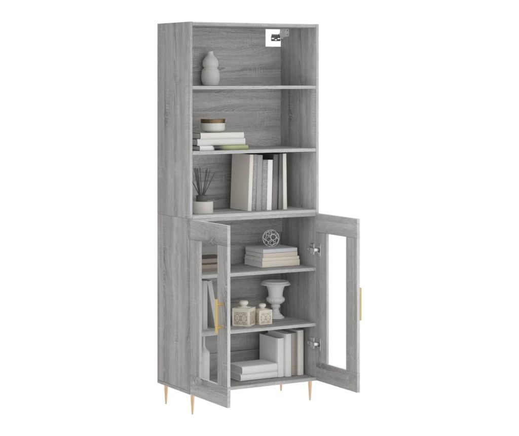Visoka ormar, siva sonoma, 69,5x34x180 cm, kompozitno drvo - 13