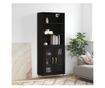 Visoka crna kompozitna drvena ormarić, 69,5x34x180 cm thumbnail 1
