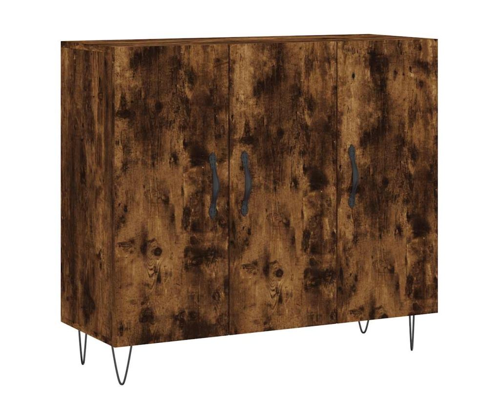 Ormarić, dimljeni hrast, 90x34x80 cm, Konstruirano drvo - 2