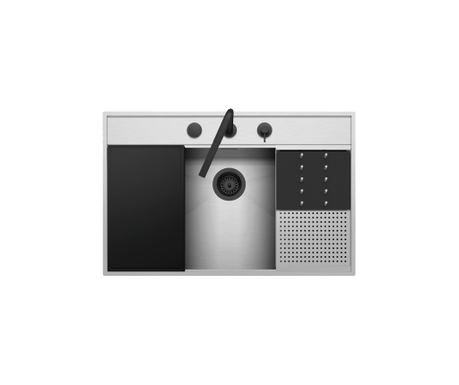 Chiuvetă de bucătărie cu baterie inclusă și accesorii, Barazza, colecție Flexi, 86 x 56 cm, inox