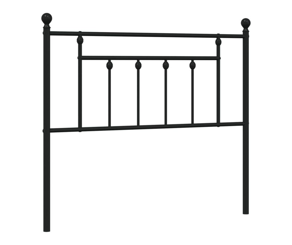 Metalni uzglavlje za krevet, crno, 107 cm - 2