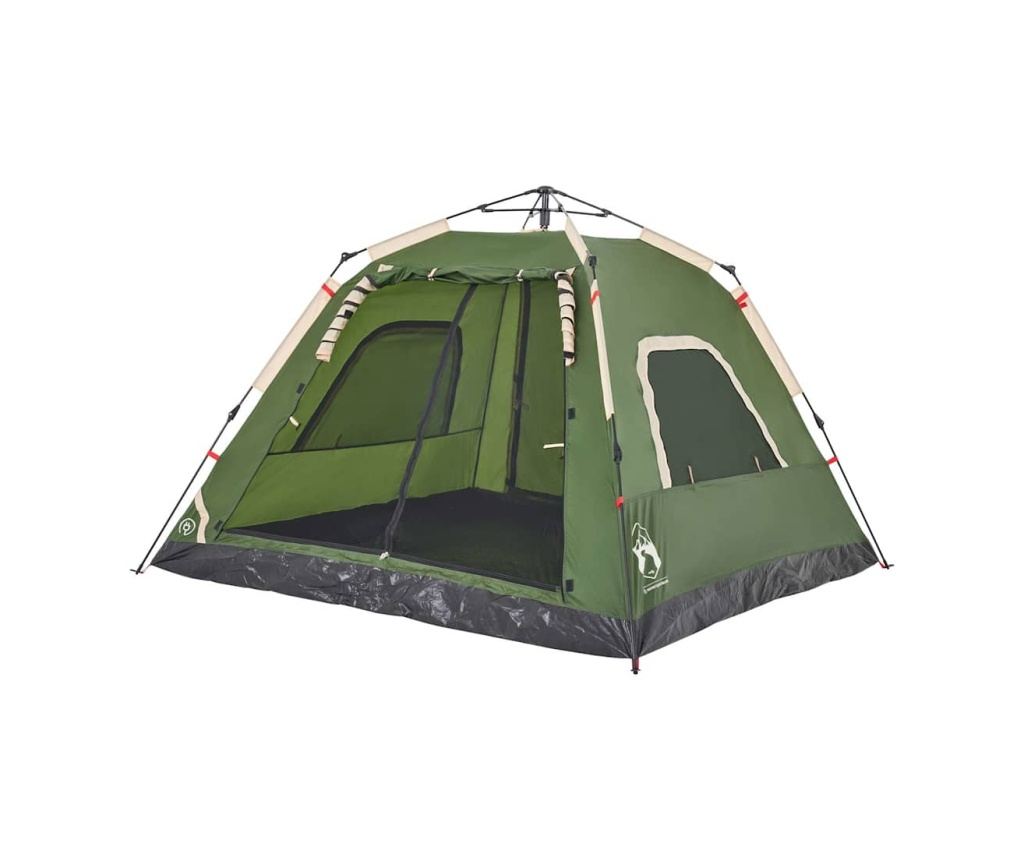 Kempingový stan kupole pro 5 osob zelený rychloupínací - 4