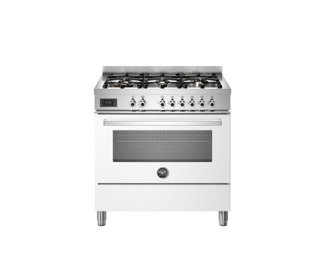 Aragaz pe gaz, Bertazzoni, 90 cm, 6 arzatoare, colecție Professional, alb