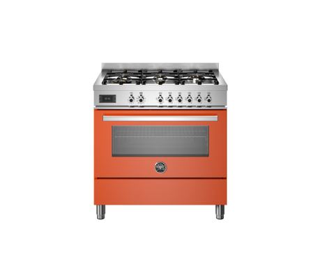 Aragaz pe gaz, Bertazzoni, 90 cm, 6 arzatoare, colecție Professional, portocaliu