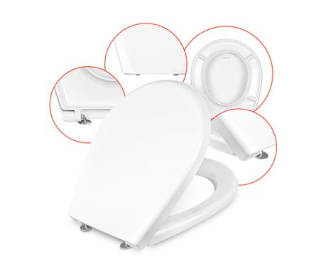 WC ülőke MKW kompatibilis Cersanit Atlantic, Duroplast, Soft-Close, Antibakteriális, Premium Comfort