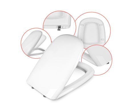WC ülőke MKW kompatibilis Opoczno Kioto, Duroplast, Soft-Close, Antibakteriális, Ergonomikus kialakítás