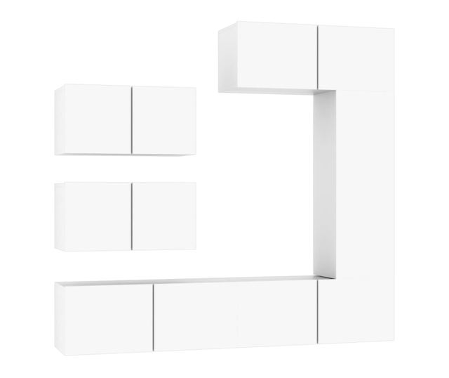 TV omarica set, 6 kosov, bela, iverna plošča