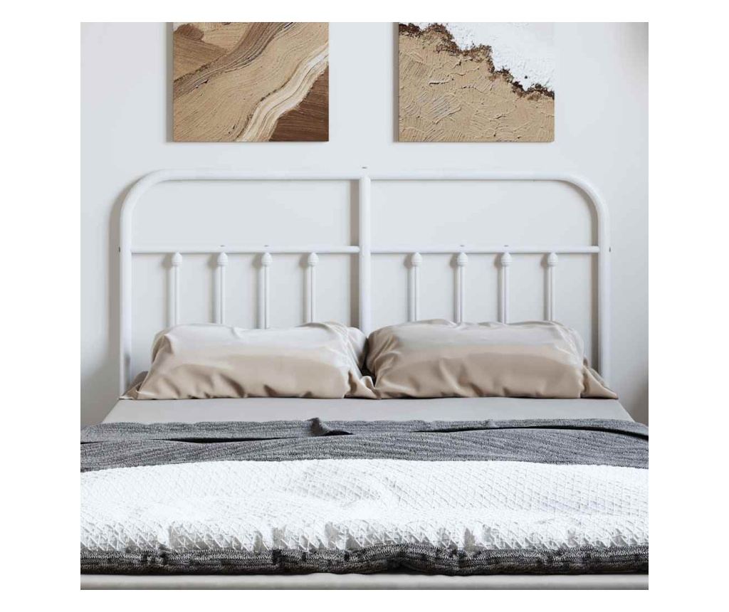 Metalni uzglavlje za krevet, bijelo, 150 cm - 3