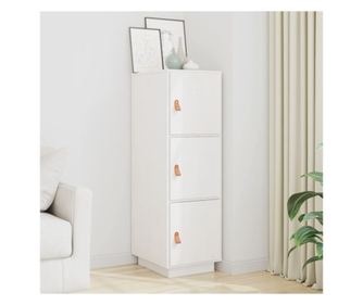 Visok omar, bel, 34x40x108,5 cm, masivno borovo leso